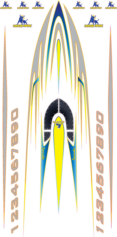 Oxidean Marine Dominator Bling Yellow and Blue